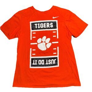 Nike Clemson Tigers Shirt Just Do It Orange Center Swoosh Performance Size L